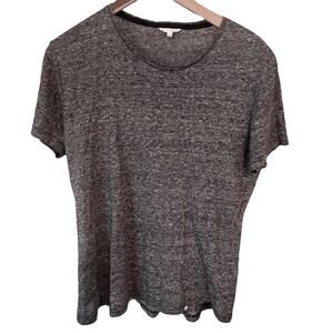Orlebar Brown 100% Linen Shirt Men’s Large Blue Gray Crew Neck Short Sleeve